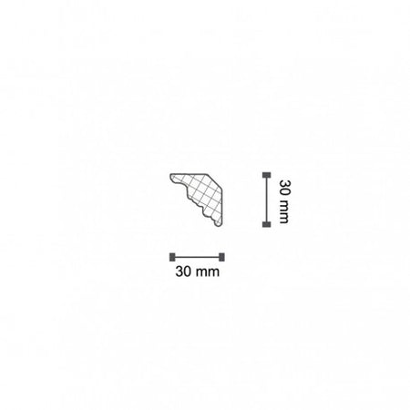 €0,59ml *** STOCK ***. Pacco da 220ml di cornice decorativa in polistirene compatto XPS 30X30x2000 LD08G - Eternal Parquet