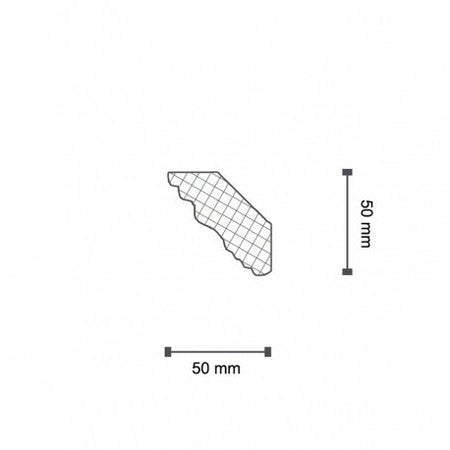 €0,99ml *** STOCK *** Pacco da 96ml di cornice decorativa in polistirene compatto XPS 50X50x2000 LD11G Eternal Parquet