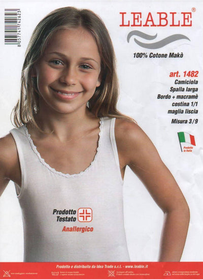 Leable canottiera bimba in cotone art. 1482 (3 pezzi)