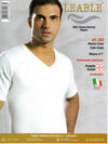 Leable maglia intima manica corta con collo a punta in cotone Inetrlok Bianco/Nero Art. 330/203 (3 Pezzi)