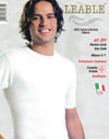 Leable maglia per uomo in cotone Inetrlok con collo a giro Bianco/Nero art. 201/329 (3 pezzi)