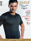 Leable maglia per uomo in cotone Inetrlok con collo a giro Bianco/Nero art. 201/329 (3 pezzi)