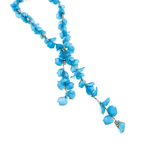 Collana lunga petali doppio filo