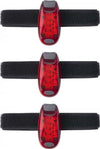 LED Rosso Luce di Sicurezza Notturna a Clip Impermeabile Lampeggiante per Corsa e Bici Kit da 3 Pezzi