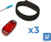 LED Rosso Luce di Sicurezza Notturna a Clip Impermeabile Lampeggiante per Corsa e Bici Kit da 3 Pezzi