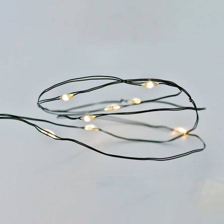 Striscia con nanoled a luce Calda a batteria filo in metallo verde per uso interno