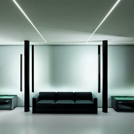 *STOCK* Angolo a "T" per Striscia In Gesso Ceramico ad incasso predisp. LED 90x150x205mm