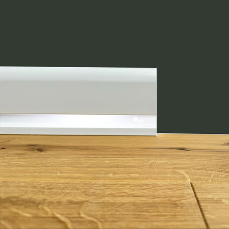 ***FINE SERIE al metro*** Battiscopa Zoccolino "BC PREDISPOSIZIONE LED" in Duropolimero Polistrutturato Bianco 100x18 (prezzo al metro)