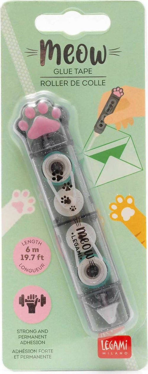 Legami - Colla A Nastro, Meow, 2x10 Cm, Nastro Adesivo Con Struttura A Nido D'ape Lungo 3 Metri Per Lato, A Forma Di Zampa, Incolla In Pochi Secondi Con Precisione Cancelleria e prodotti per ufficio/Archivio ufficio e accessori per scrivania/Nastri colle elastici e graffette/Adesivi e colle/Stick di colla e colla a penna Cartoleria Deja Vu - Crotone, Commerciovirtuoso.it
