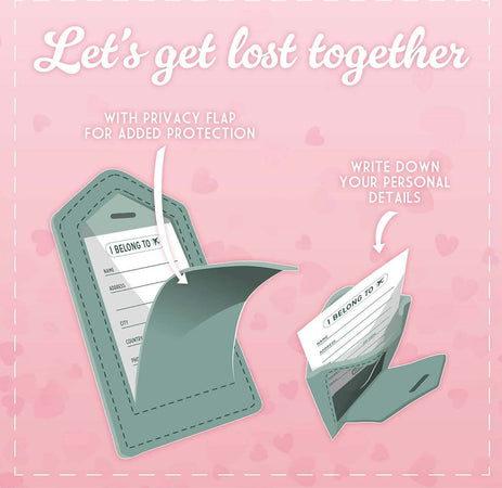 Legami---Etichette-Bagaglio,-Let's-Get-Lost-Together,-Set-Di-2-Targhette-Per-Valigia,-Accessorio-Per-Viaggio-Aereo-Crociera-Treno,-Tag-Del-Bagaglio-Per-Proteggi-Dati-In-Pelle-Pu-E-Microfibra