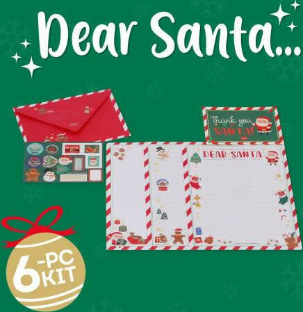 Legami---Kit-Per-Lettera-A-Babbo-Natale,-Set-Lettera-Unisex,-Contiene-Busta,-Lettere-Da-Compilare,-Cartolina,-Foglio-Adesivi,-Dettagli-In-Lamina-glitter,-Carta-Certificata-Fsc