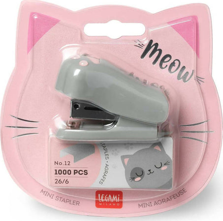 Legami - Mini Cucitrice, Meow, 3,3x4,5 Cm, In Plastica, Tema Kitty, Levapunti Incorporato Sul Retro, 1000 Punti Metallici Inclusi Cancelleria e prodotti per ufficio/Archivio ufficio e accessori per scrivania/Spillatrici e perforatrici/Spillatrici manuali Cartoleria Deja Vu - Crotone, Commerciovirtuoso.it