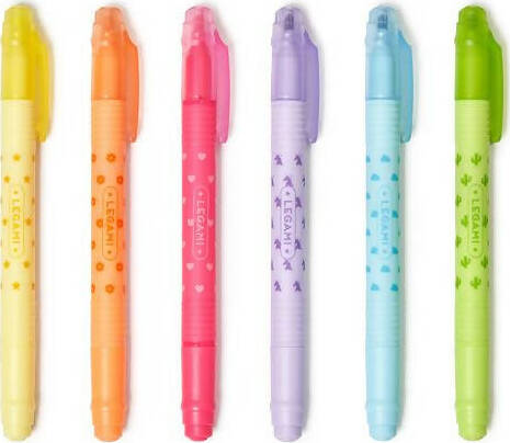 Legami - Set Di 6 Evidenziatori Cancellabili, Magic Highlighters, Doppia Punta Per Evidenziare E Cancellare, Per Tratti Fini E Spessi, In Giallo, Arancione, Rosso, Viola, Azzurro, Verde Cancelleria e prodotti per ufficio/Penne matite scrittura e correzione/Marcatori ed evidenziatori/Evidenziatori Cartoleria Deja Vu - Crotone, Commerciovirtuoso.it