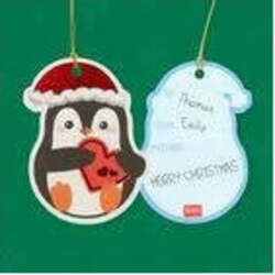 Legami-Biglietto-Natale-C/filo-5x9cm-10pz-Legami-Sagomati-Set-Di-10-Etichette-Chiudipacco-Merry-Christmas