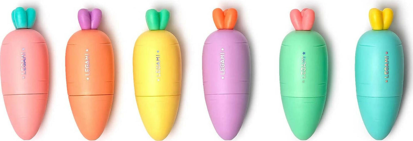 Legami Hc0001 Set Di 6 Mini Evidenziatori, Carrate Team, Evidenziatori A Forma Di Carota, Inchiostri A Base D'acqua, Per Tratti Fini E Spessi, Colori Pastello, Asciugatura Rapida Cancelleria e prodotti per ufficio/Penne matite scrittura e correzione/Marcatori ed evidenziatori/Evidenziatori Cartoleria Deja Vu - Crotone, Commerciovirtuoso.it