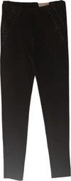 Leggings donna nero invernale con disegni in eco pelle art. 261986 pantalone donna attillato leggings con tasche posteriori Bella e Viziosa Leggings donna L'Orchidea - Siderno, Commerciovirtuoso.it