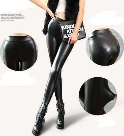 LEGGINGS NERO LUCIDO SIMILPELLE INTERNO FELPATO FASCIA ALLA VITA RX3602 Moda/Donna/Abbigliamento/Leggings Trade Shop italia - Napoli, Commerciovirtuoso.it