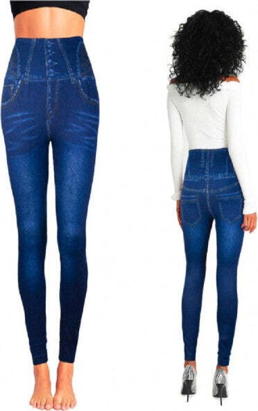 Leggings-Termici-N9050-Effetto-Denim-Ruinur-Mod.-Maia-Con-Interno-Felpato-Blu