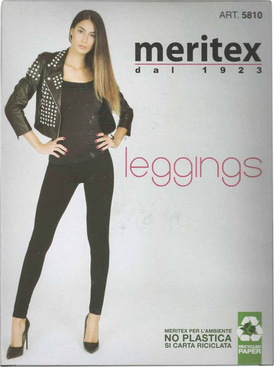 MERITEX Leggings Donna Neri made in Italy Pantaloni Elasticizzati ART. 5810 leggings L'Orchidea - Siderno, Commerciovirtuoso.it