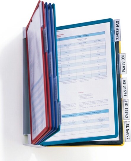 Leggio da parete Vario Wall 10 - 10 pannelli Sherpa inclusi - colori assortiti - Durable Cancelleria e prodotti per ufficio/Arredamento e illuminazione/Studio/Leggii e podi Eurocartuccia - Pavullo, Commerciovirtuoso.it