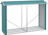 Legnaia-con-Struttura-in-Acciaio-Galvanizzato-e-Base-rialzata,-240x-86x160cm,-Verde-ZB5845-835V00GNZB5
