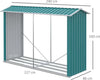 Legnaia-con-Struttura-in-Acciaio-Galvanizzato-e-Base-rialzata,-240x-86x160cm,-Verde-ZB5845-835V00GNZB5