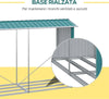 Legnaia-con-Struttura-in-Acciaio-Galvanizzato-e-Base-rialzata,-240x-86x160cm,-Verde-ZB5845-835V00GNZB5