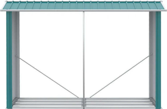 Legnaia-con-Struttura-in-Acciaio-Galvanizzato-e-Base-rialzata,-240x-86x160cm,-Verde-ZB5845-835V00GNZB5