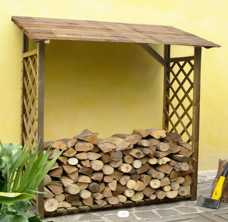 Legnaia-da-giardino-in-legno-di-pino-impregnato-in-autoclave-180x66x152/177-Marrone-Milani-Home