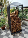 Legnaia Portalegna su Ruote in Acciaio Antracite Eco 80x80xh190 Cm Giardino e giardinaggio/Riscaldamenti e bracieri da esterno/Accessori per camini esterni/Portalegna Ogomondo - Martina Franca, Commerciovirtuoso.it