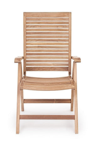 Poltrona reclinabile "Maryland" in legno teak per esterno, 5 posizioni e pieghevole