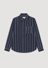 LES DEUX Lennon Wool Pinstripe Overshirt da uomo