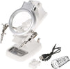 Lente-Ingrandimento-Pinze-Da-Tavolo-Luce-Led-Riparazioni-Saldature-Orientabile