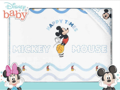 Lenzuola-lettino-neonato-Topolino-happy-times-Disney
