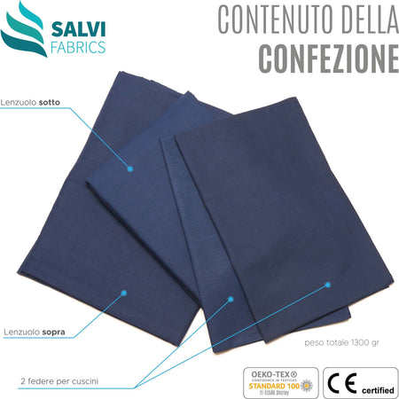 Lenzuola Matrimoniali Blu 100% Cotone Completo Letto Blu Scuro Tinta Unita Lenzuolo Matrimoniale 240×290 Cm Copri Materasso Con Angoli Elasticizzati 180×200 Cm Federe 50×80cm 2 Pz. Oeako Tex Salvi Fabrics Casa e cucina/Tessili per la casa/Biancheria da letto/Lenzuola e federe/Set di lenzuola e federe Salvi Fabrics - Casorate Sempione, Commerciovirtuoso.it