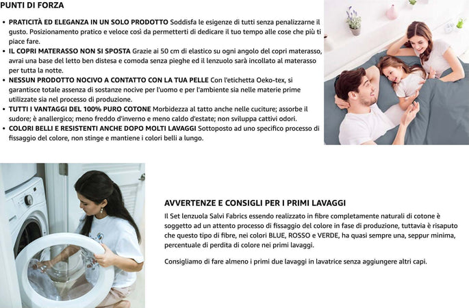 Lenzuola Matrimoniali Cotone 100% Completo Letto Tinta Unita Lenzuolo Matrimoniale 240×290 Cm Copri Materasso Con Angoli Elasticizzati 180×200 Cm Federe 50×80cm 2 Pz. Oeako Tex Salvi Fabrics Casa e cucina/Tessili per la casa/Biancheria da letto/Lenzuola e federe/Set di lenzuola e federe Salvi Fabrics - Casorate Sempione, Commerciovirtuoso.it