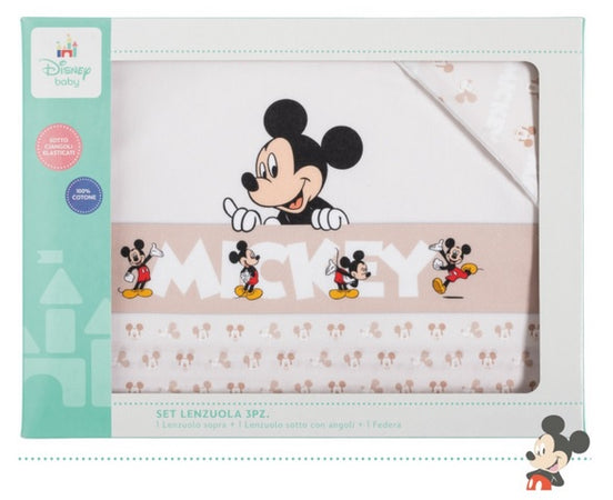 Completo lenzuolo in cotone per neonato lettino/culla disney topolino
