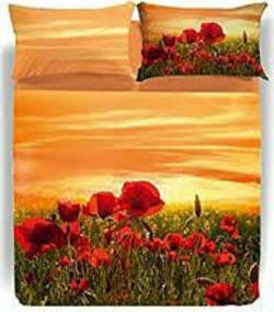 Lenzuolo Papaveri  Matrimoniale Casa e cucina/Tessili per la casa/Biancheria da letto/Lenzuola e federe/Set di lenzuola e federe Biancheria Arredo Home - Nola, Commerciovirtuoso.it