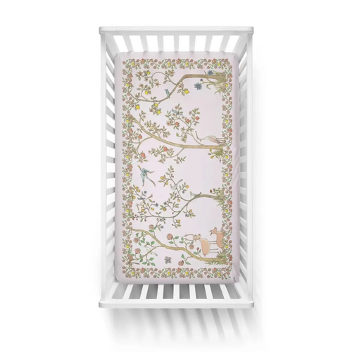 Lenzuolo con Angoli in Raso Atelier Choux In Bloom Pink