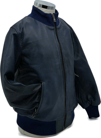 Leo---Bomber-Bambino-Blu-in-vera-pelle