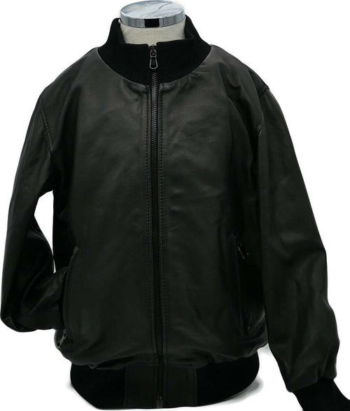 Leo---Bomber-Bambino-Nero-in-vera-pelle