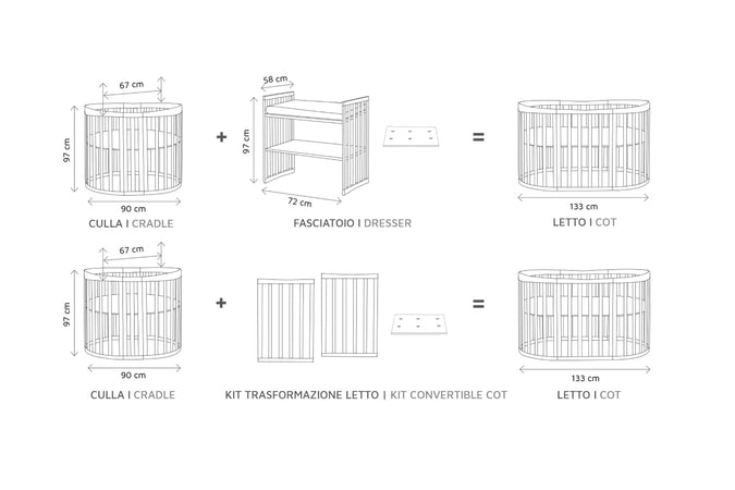 Kit Trasformazione Letto Cuoricini Leonardo