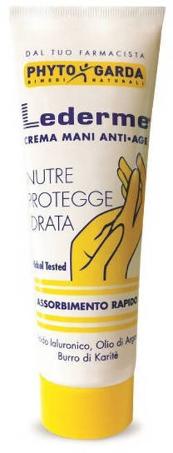 Leoderme Crema mani Anti Age 50ml crema nutriente mani PHYTO GARA emolliente mani lenitivo cura per freddo con Olio di Mandorle Acido Jaluronico Argan e Karitè 50ml Phyto Garda