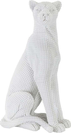 Leopardo Seduto Bianco Cm 15X10X27 Casa e cucina/Decorazioni per interni/Accessori decorativi/Soprammobili Led Mall Home - Napoli, Commerciovirtuoso.it