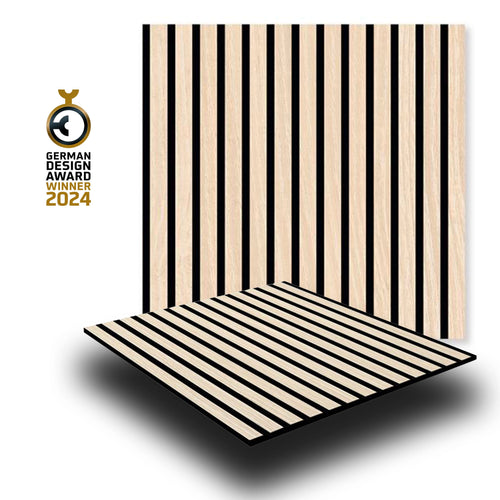 JANGAL Parete acustica a pannelli Modulabile LAMELLI 52x52cm rivestiti vero ROVERE mod. LETEA OAK - Eternal Parquet