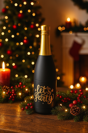 Set sommelier 5 accessori in cofanetto bottiglia spumante per decorazioni natalizie