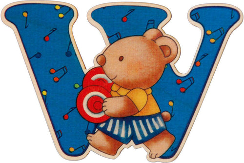 Lettera in Legno W  Da Appendere per Cameretta Bambini Dida