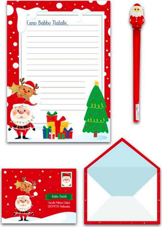 Letterina Di Babbo Natale Con Busta E Penna Colorata Cancelleria e prodotti per ufficio/Carta blocchi e quaderni/Biglietti e cartoncini/Biglietti di auguri Cartoleria Deja Vu - Crotone, Commerciovirtuoso.it