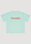 THAMES MMXX Letters Tee Aqua Blu da uomo