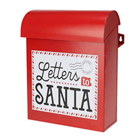 Cassetta postale per lettere colore rosso decorazione natalizia 29 cm